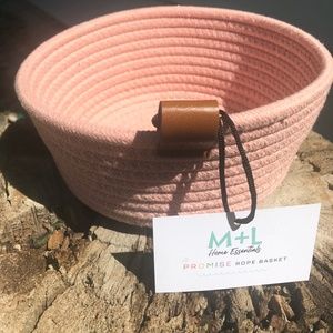Maple + Lark Small Rope Storage Basket Pink Orange